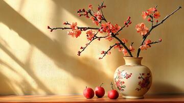 花瓶插着假梅花9
