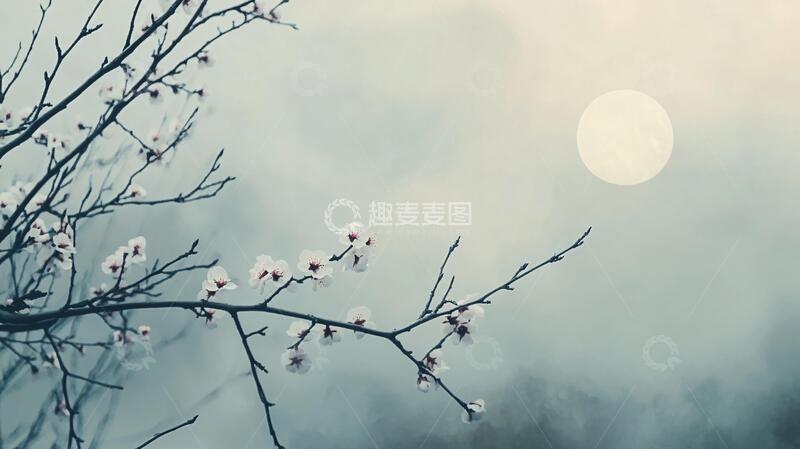高清大图下载【趣麦麦图】月下寒梅梅花寒梅唯美