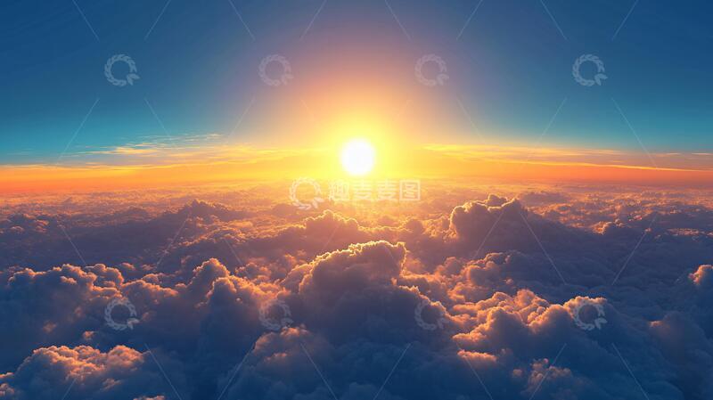 高清大图下载【趣麦麦图】云海落日背景19