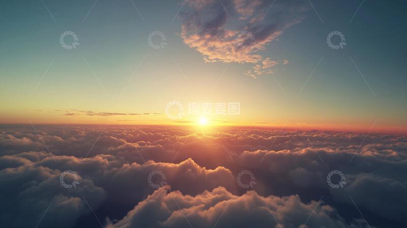 高清大图下载【趣麦麦图】航拍云端日落7