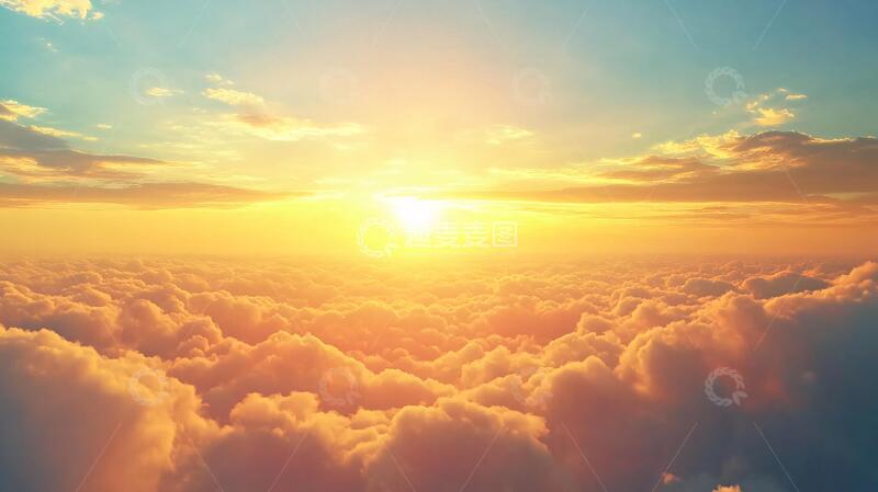 高清大图下载【趣麦麦图】云海落日背景25