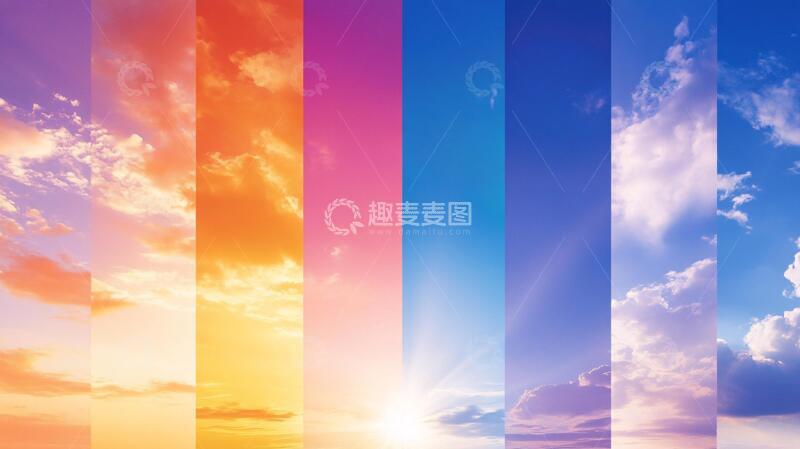 高清大图下载【趣麦麦图】蓝天晚霞宽幅