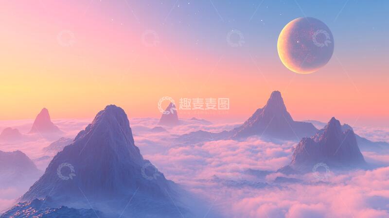 高清大图下载【趣麦麦图】外星山地外星梦幻禅意