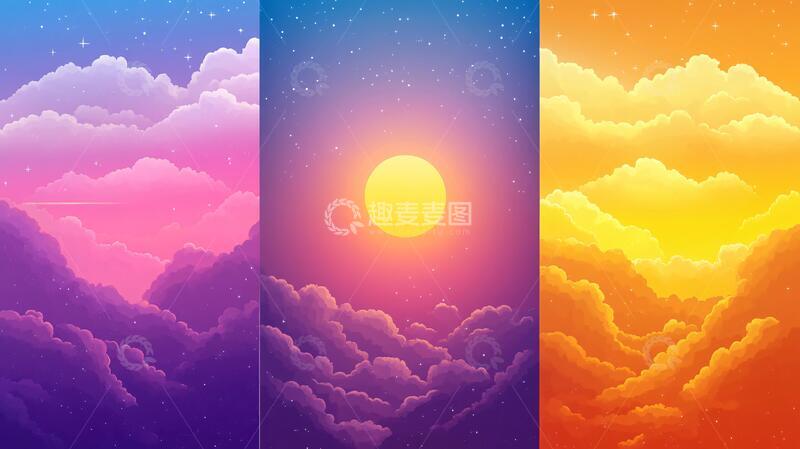 高清大图下载【趣麦麦图】渐变风景云彩4