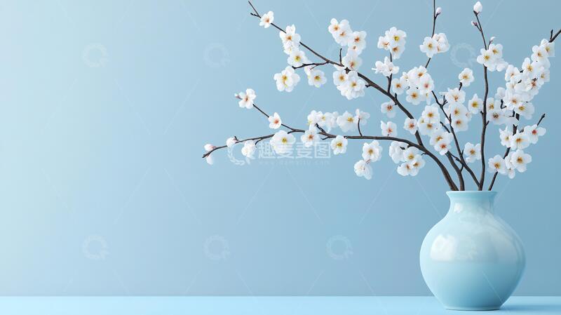 高清大图下载【趣麦麦图】花瓶插着假梅花5