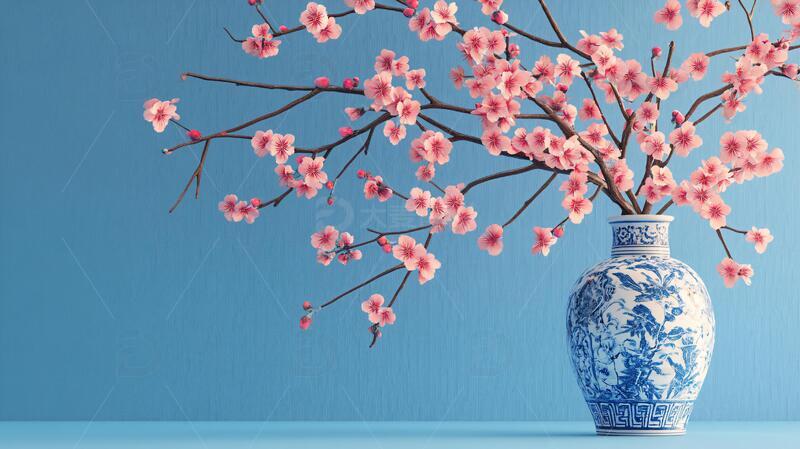 花瓶插着假梅花6