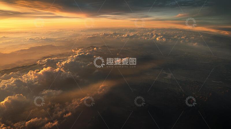 高清大图下载【趣麦麦图】天际云海图航拍壁纸天际