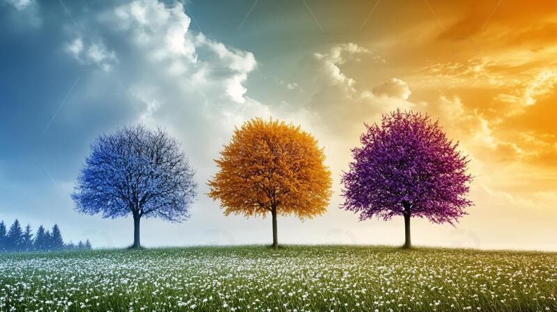 高清大图下载【趣麦麦图】四季云彩气候颜色背景