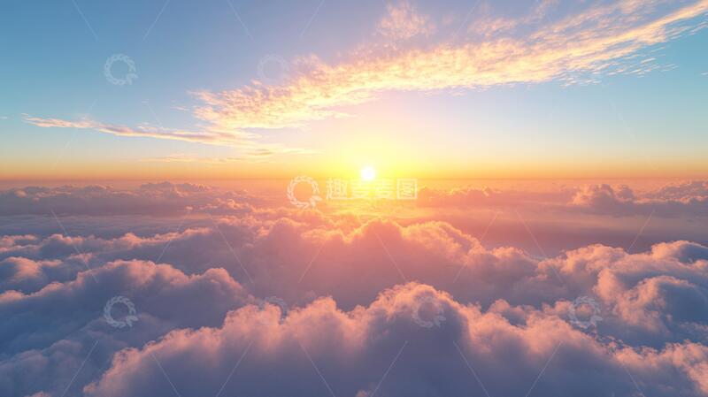 高清大图下载【趣麦麦图】云海落日背景16