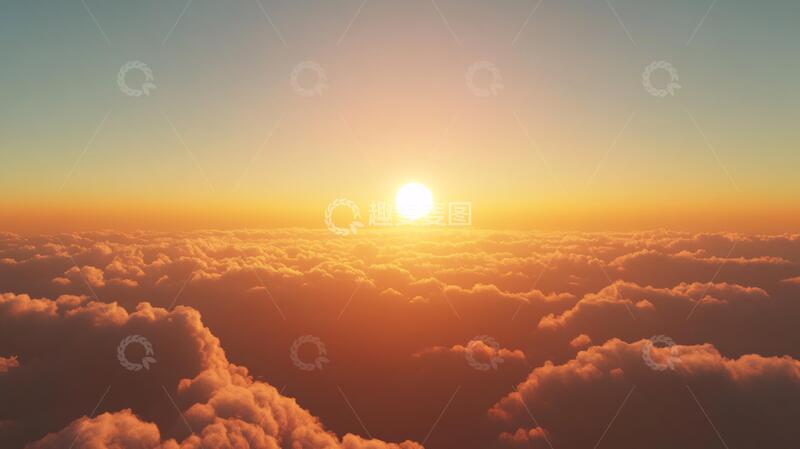 高清大图下载【趣麦麦图】云海落日背景17
