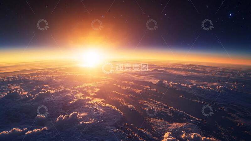 高清大图下载【趣麦麦图】地球曙光地球星球大气1