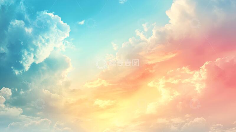 高清大图下载【趣麦麦图】彩霞宽幅图晚霞背景宽幅