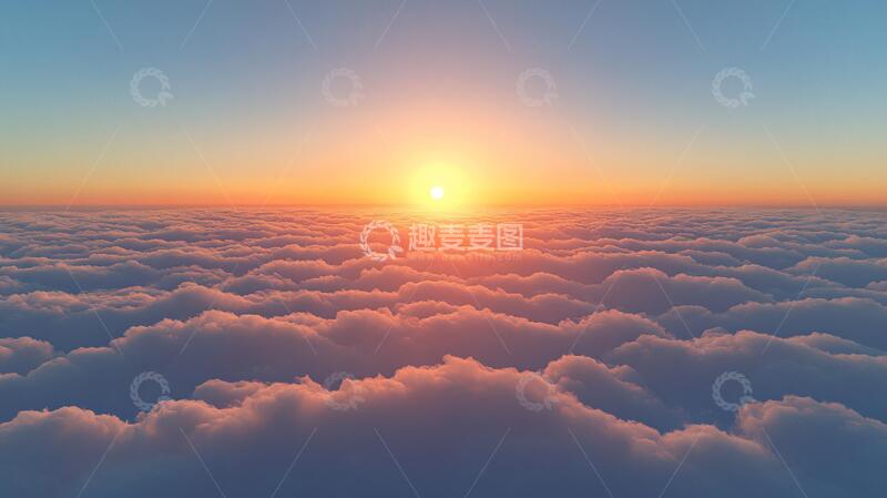 高清大图下载【趣麦麦图】云上日出云海日出红日