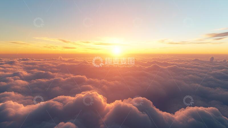 高清大图下载【趣麦麦图】云海落日背景10