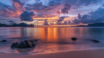 塞舌尔风光晚霞风光小径