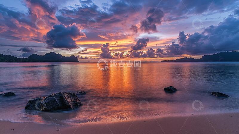 高清大图下载【趣麦麦图】塞舌尔风光晚霞风光小径