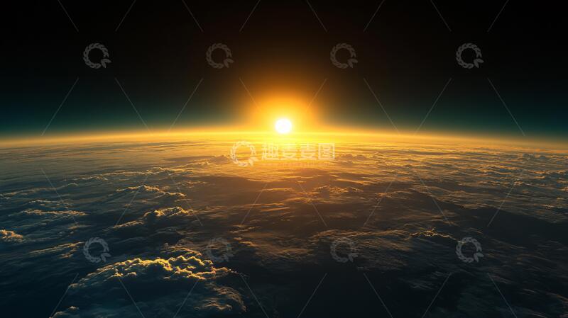 高清大图下载【趣麦麦图】地球曙光地球星球大气2