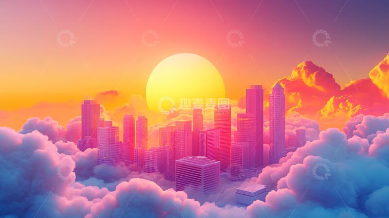 高清大图下载【趣麦麦图】四季云景农业气候黄昏