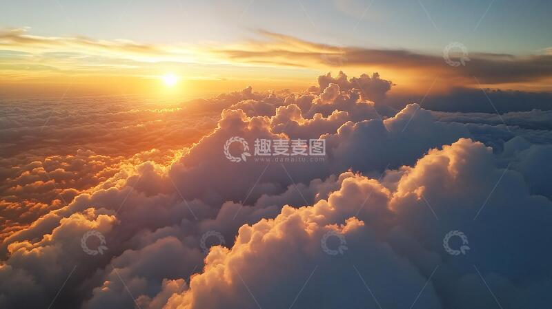高清大图下载【趣麦麦图】航拍云端日落4