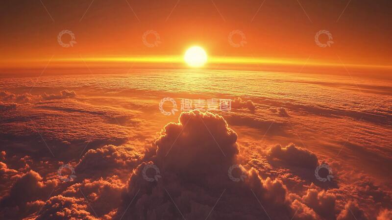高清大图下载【趣麦麦图】云海落日背景12