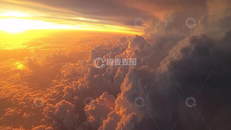 高清大图下载【趣麦麦图】航拍云端日落5