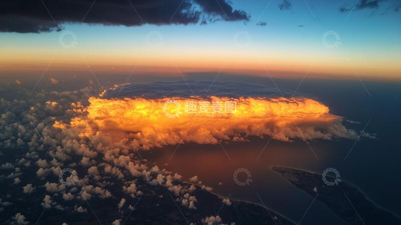 高清大图下载【趣麦麦图】航拍云端日落3