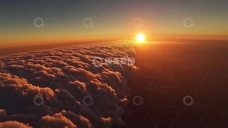 高清大图下载【趣麦麦图】航拍云端日落1