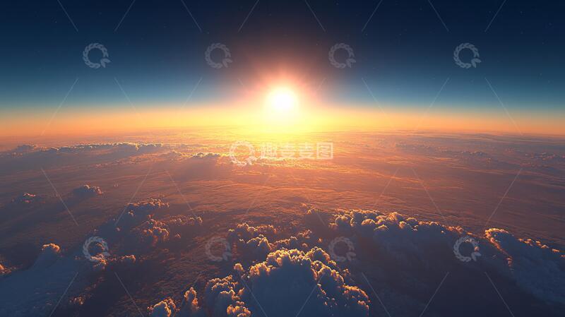 高清大图下载【趣麦麦图】天际云海图云端日落日光