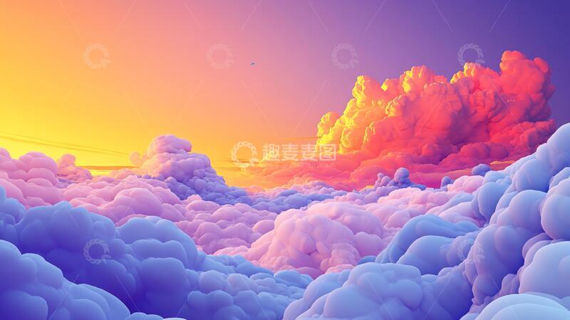 高清大图下载【趣麦麦图】-云朵动画云朵立体动画