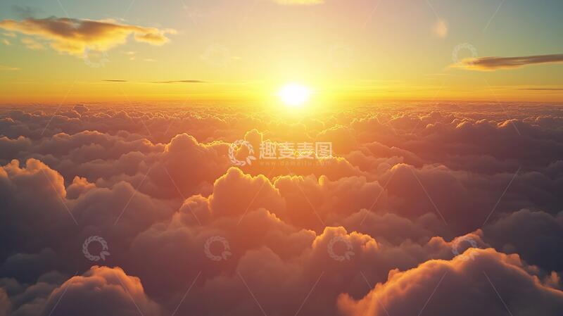 高清大图下载【趣麦麦图】云海落日背景2