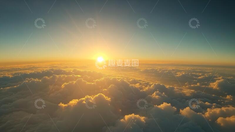 高清大图下载【趣麦麦图】航拍云端日落2