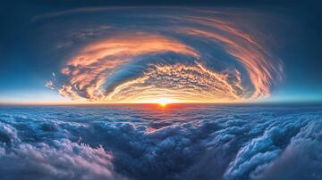 全景云海图壁画全景天际