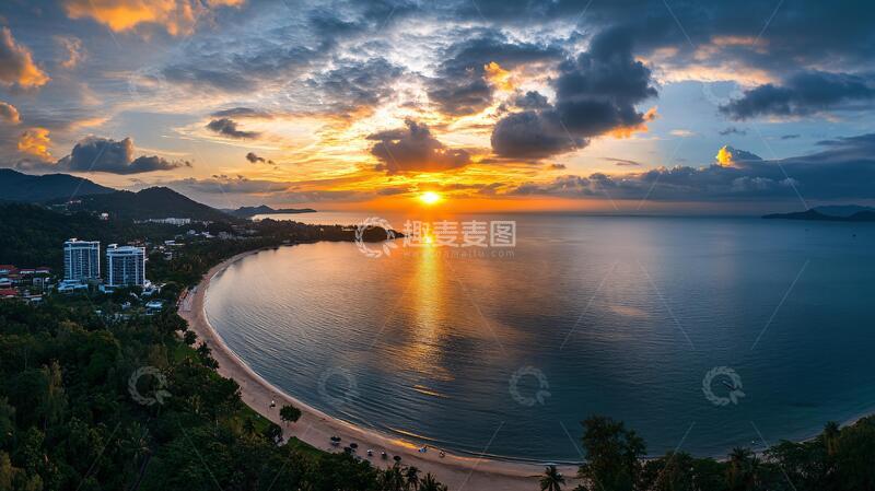 高清大图下载【趣麦麦图】双月湾风光航拍风光全景