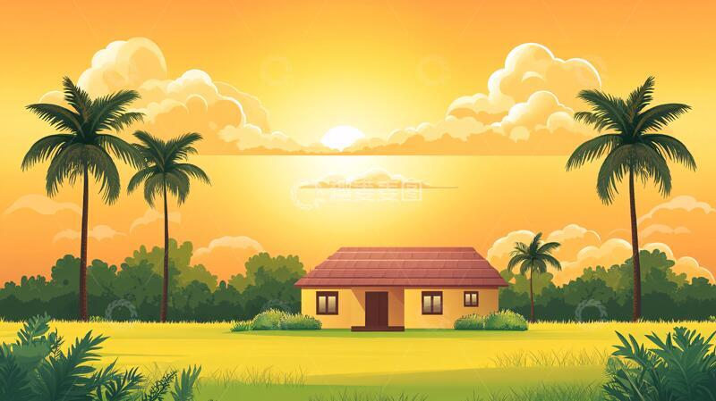 高清大图下载【趣麦麦图】热带海岛房屋