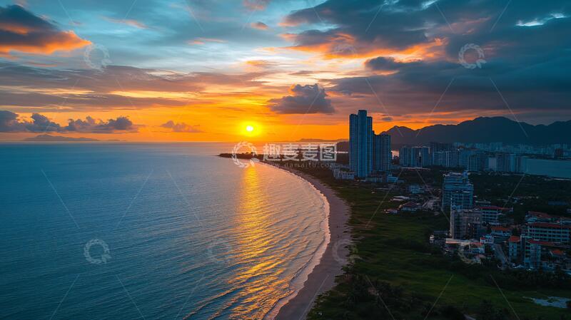 高清大图下载【趣麦麦图】航拍金霞之光