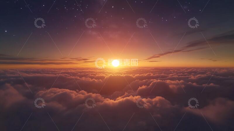 高清大图下载【趣麦麦图】日出日落云海