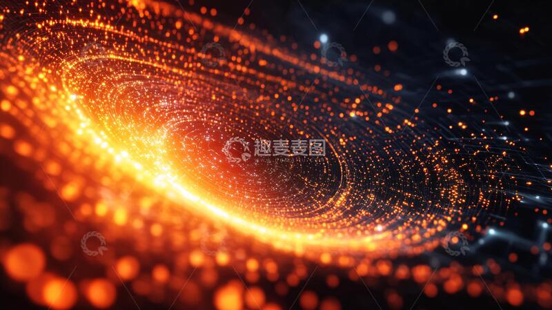 高清大图下载【趣麦麦图】科技感十足的橙色光晕背景图片1
