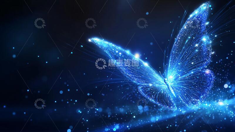 高清大图下载【趣麦麦图】梦幻蓝蝶梦幻蝴蝶蓝色