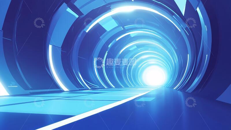 高清大图下载【趣麦麦图】科技感隧道科技素材道路