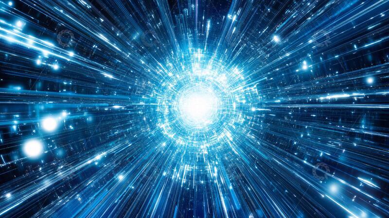 高清大图下载【趣麦麦图】科技光线汇聚背景2