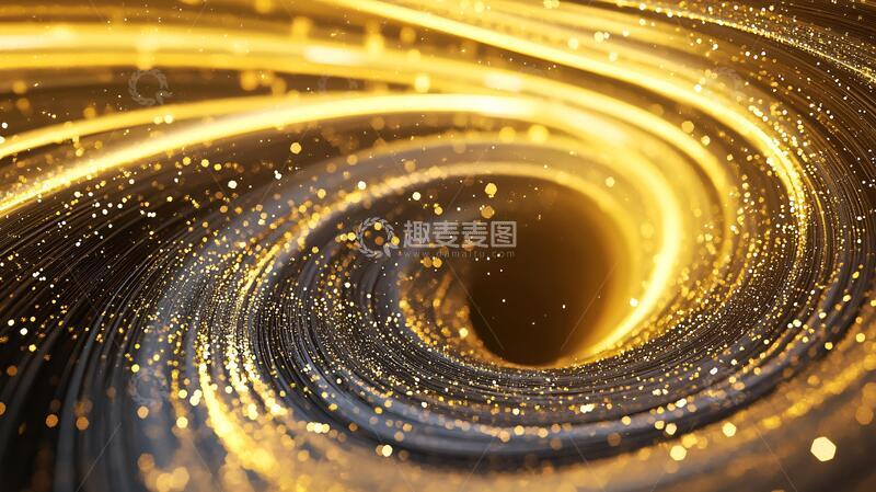 高清大图下载【趣麦麦图】金色漩涡抽象素材