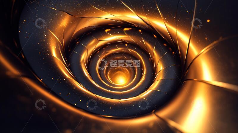 高清大图下载【趣麦麦图】黄金螺旋线金色背景旋涡1