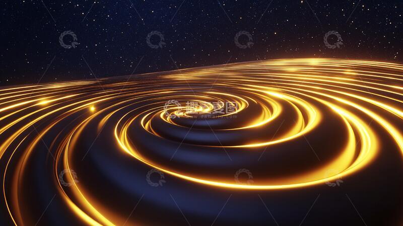 高清大图下载【趣麦麦图】黄金螺旋线金色背景线条