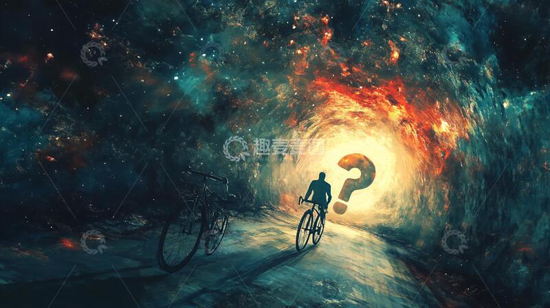 高清大图下载【趣麦麦图】光影隧道骑摩托的女孩