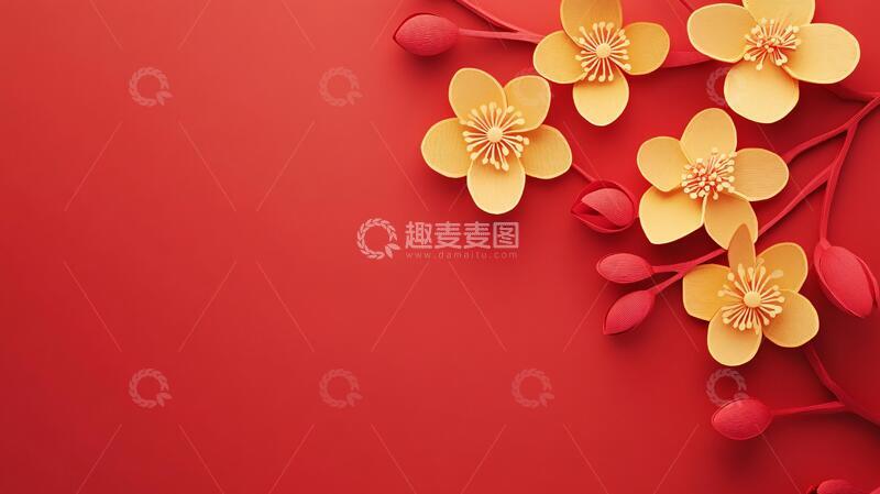 高清大图下载【趣麦麦图】简红大气花朵4