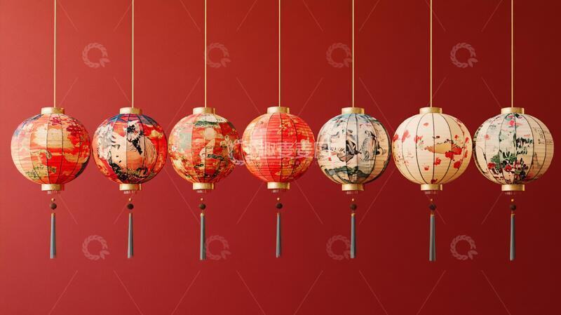 高清大图下载【趣麦麦图】二十四节气灯笼