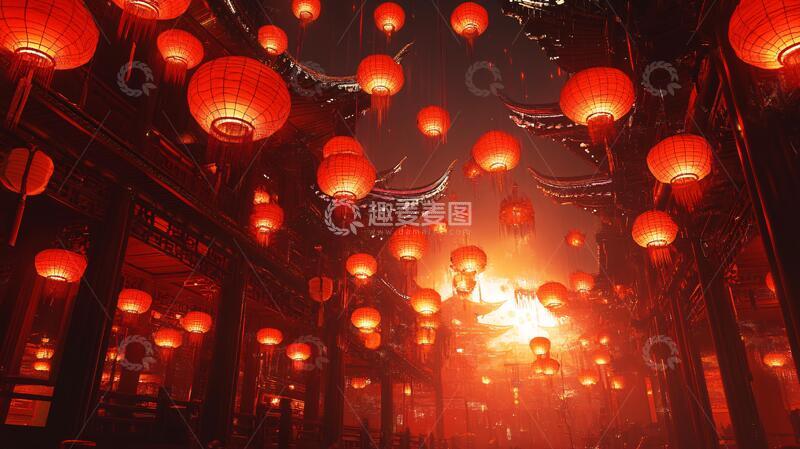 高清大图下载【趣麦麦图】古风夜景古风夜景场景