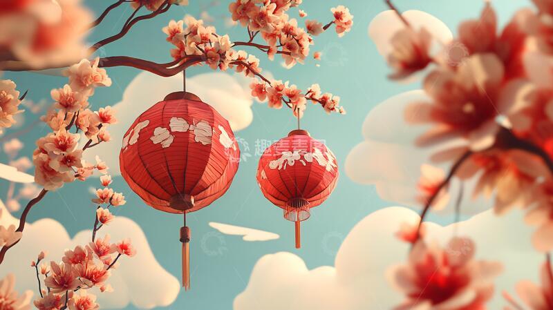 高清大图下载【趣麦麦图】-春节花灯剪纸艺术