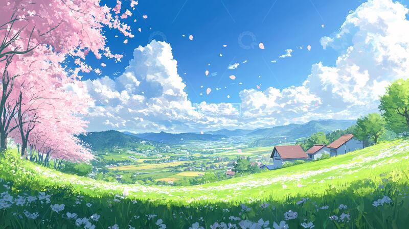 高清大图下载【趣麦麦图】日系风景插画7