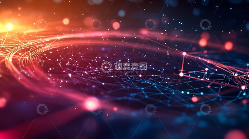 高清大图下载【趣麦麦图】红蓝科技无限背景1